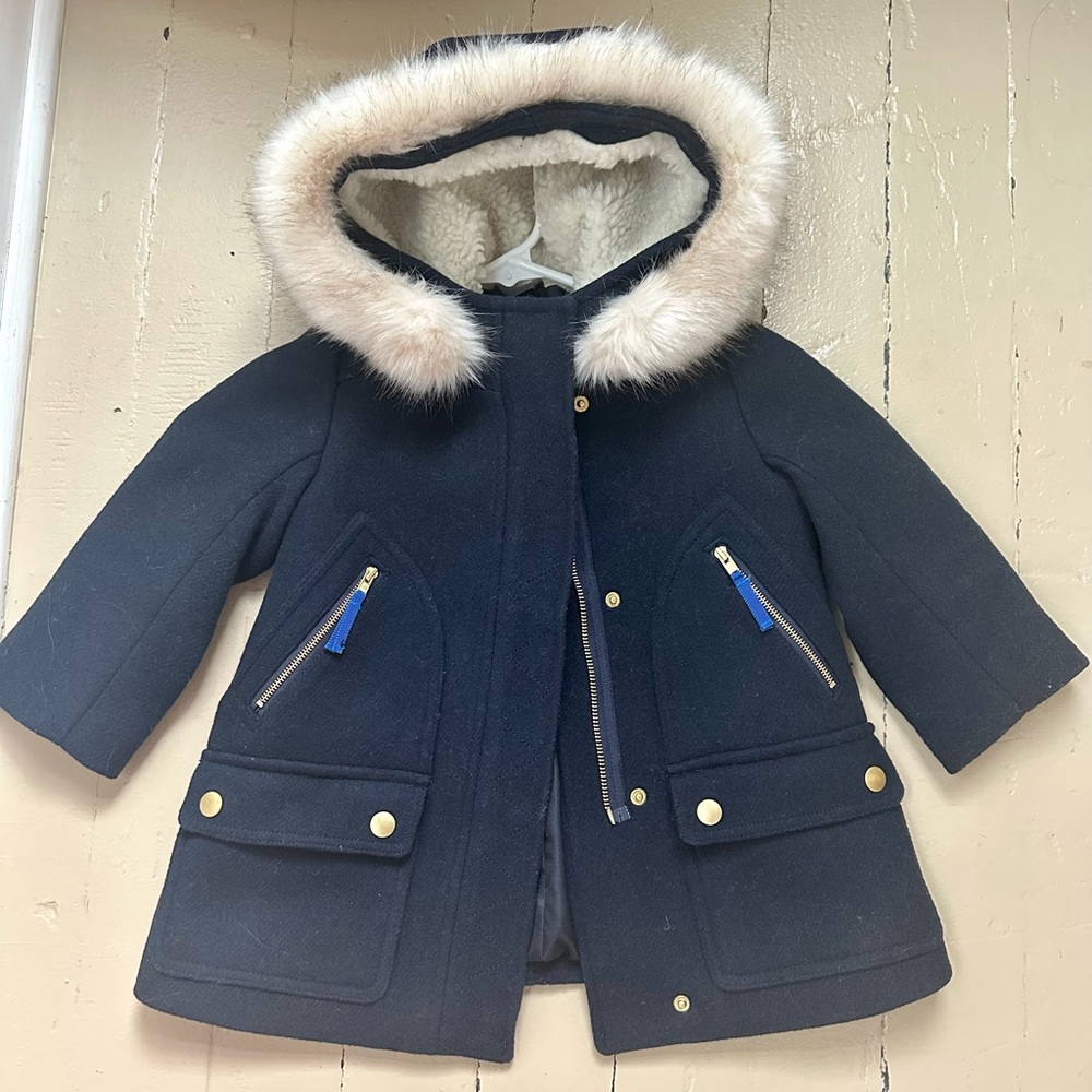 J. Crew crewcuts girls’ navy wool chateau parka (size 3)